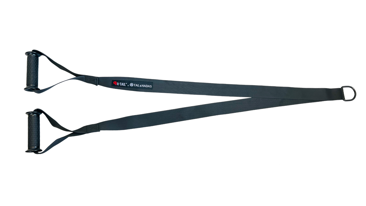 Q-Tail V strap handles laid flat showing both grips and the anchor ring